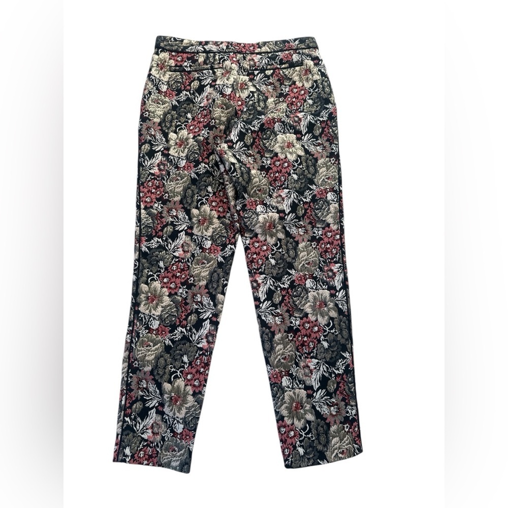 Anthropologie Maeve Jacquard Metallic Slim Trousers - Picture 8 of 11